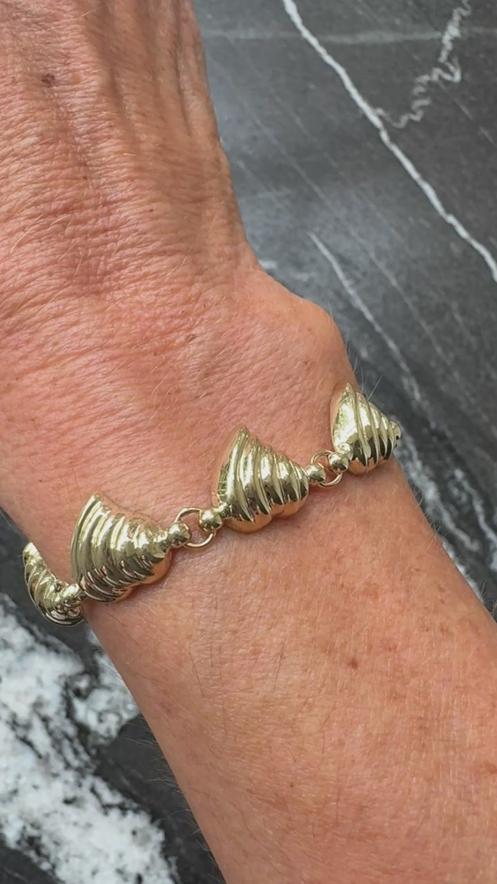 Puffed Heart 14K Yellow Gold Bracelet