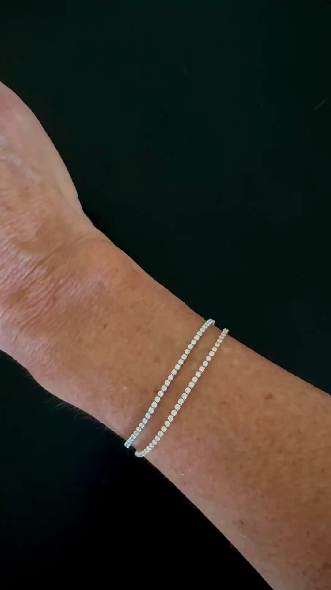 Dainty 1.50 Carat 14K White and Yellow Gold Lab Grown Tennis Bracelet