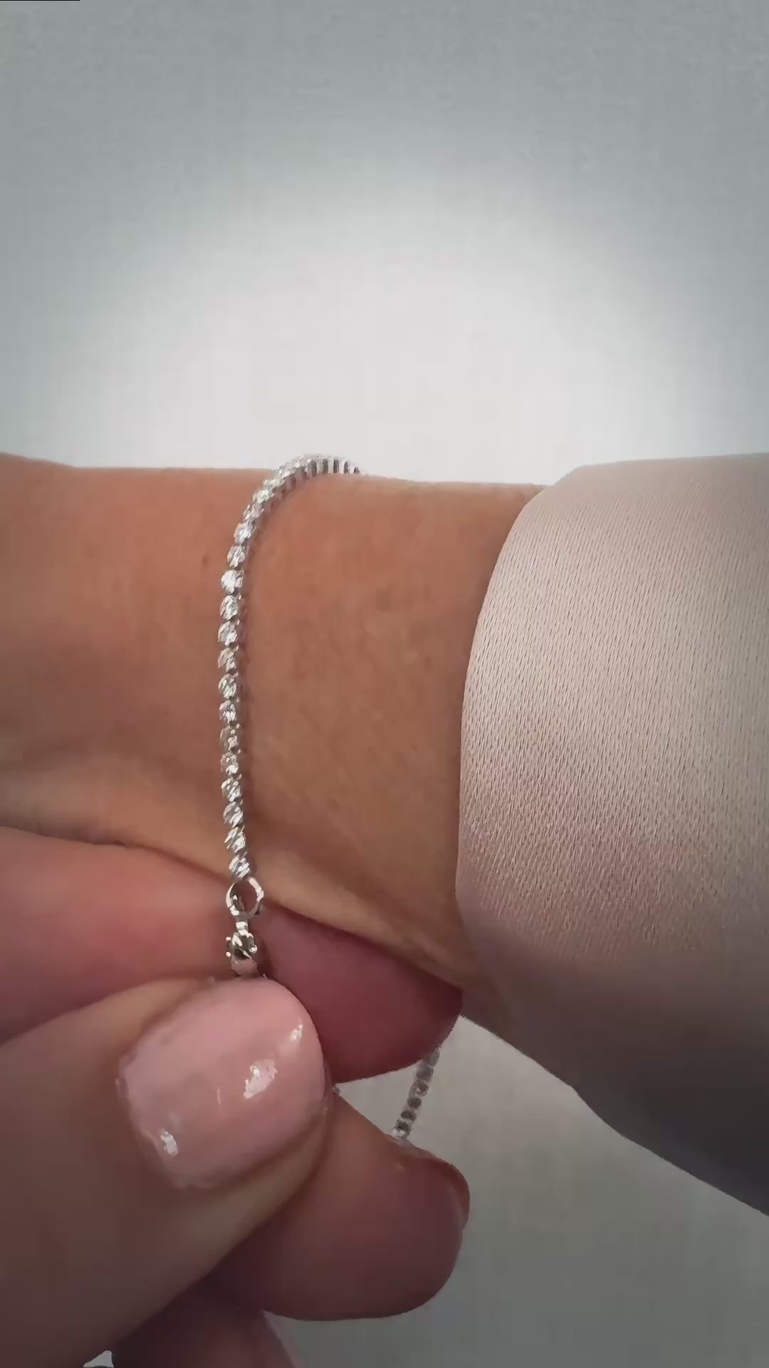 Dainty 1.50 CTW Lab Grown Diamond 14K White Gold Tennis Bracelet