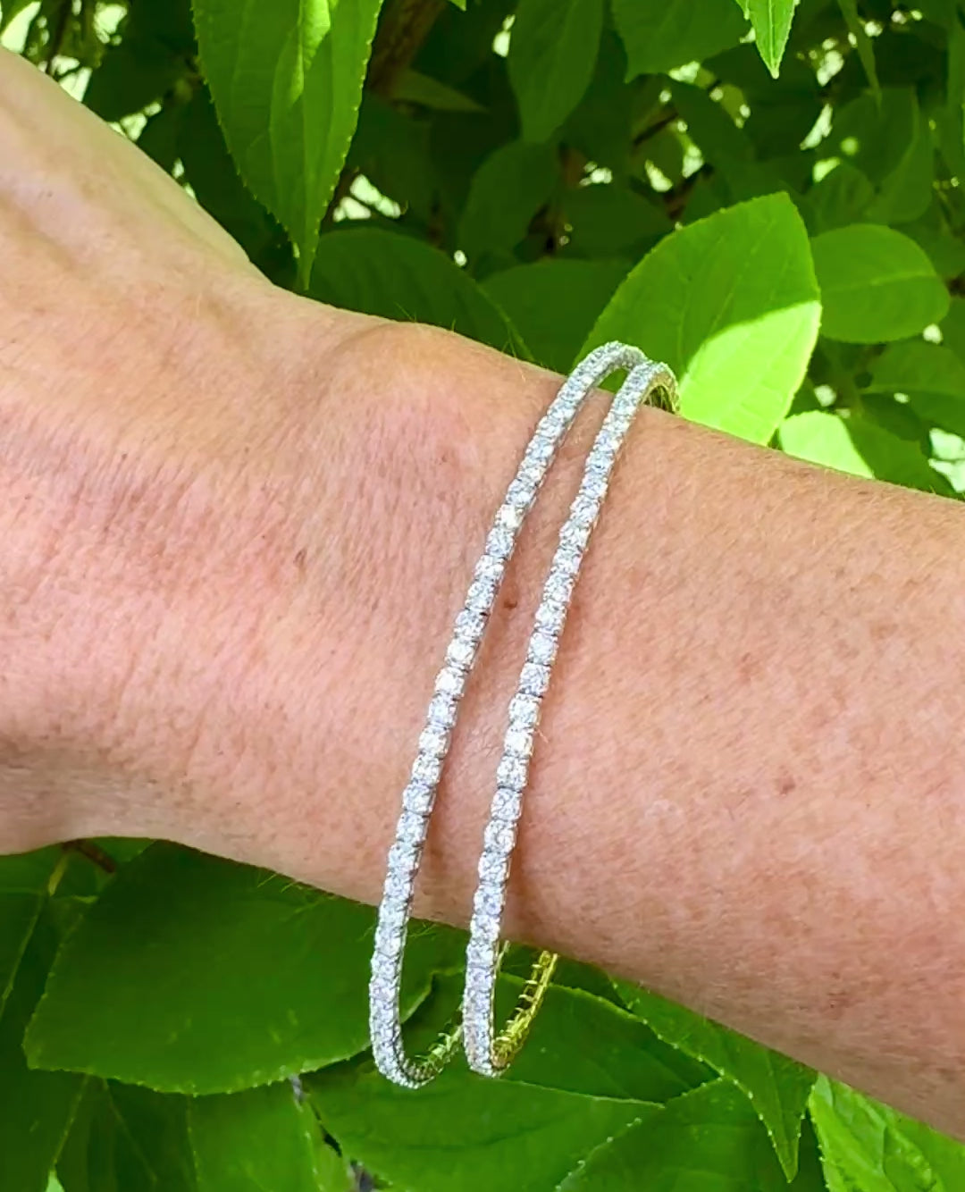 Flexible Lab Grown Diamond Tennis Bangle Bracelet