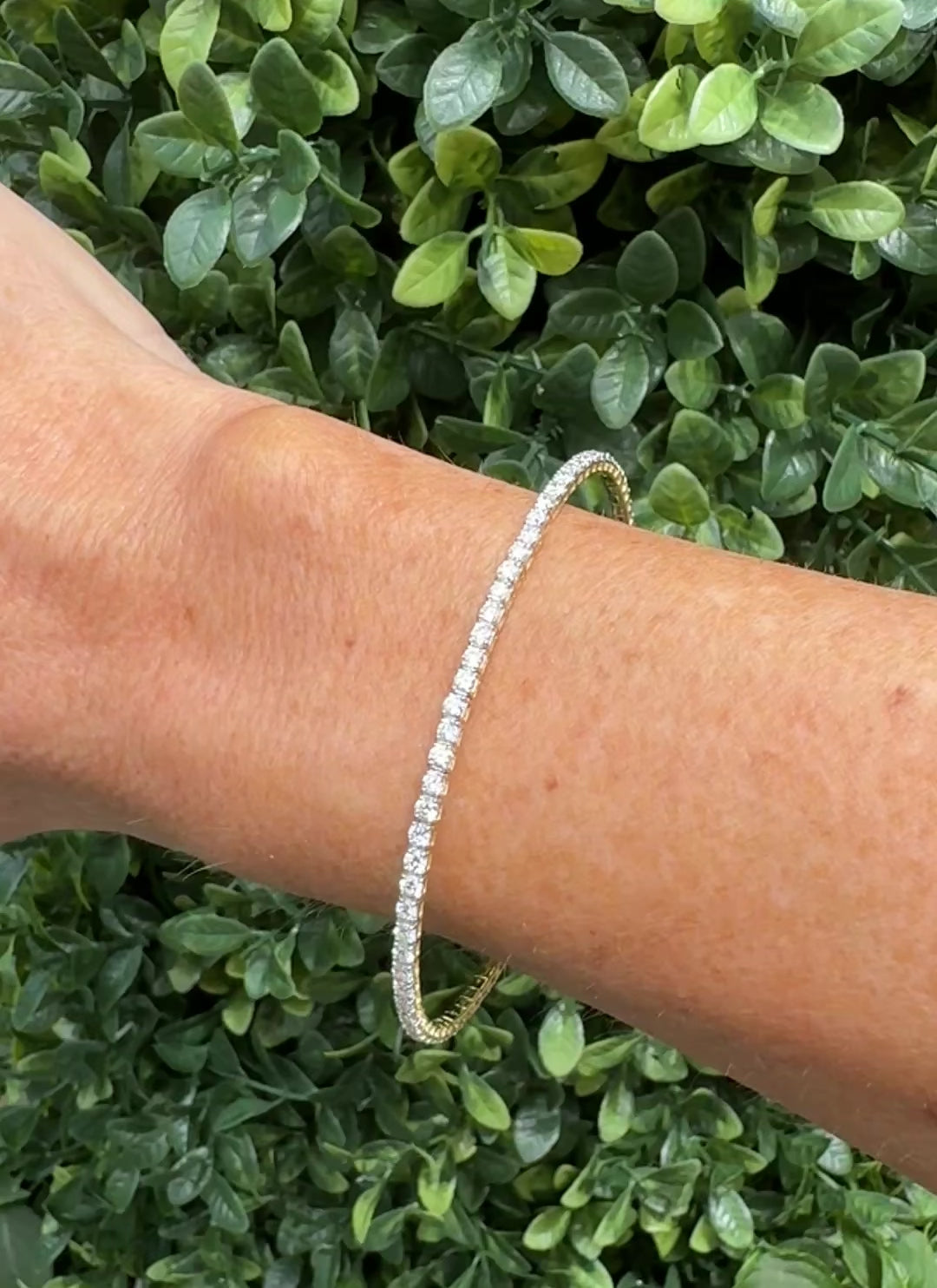 Flexible Lab Grown Diamond Tennis Bangle Bracelet