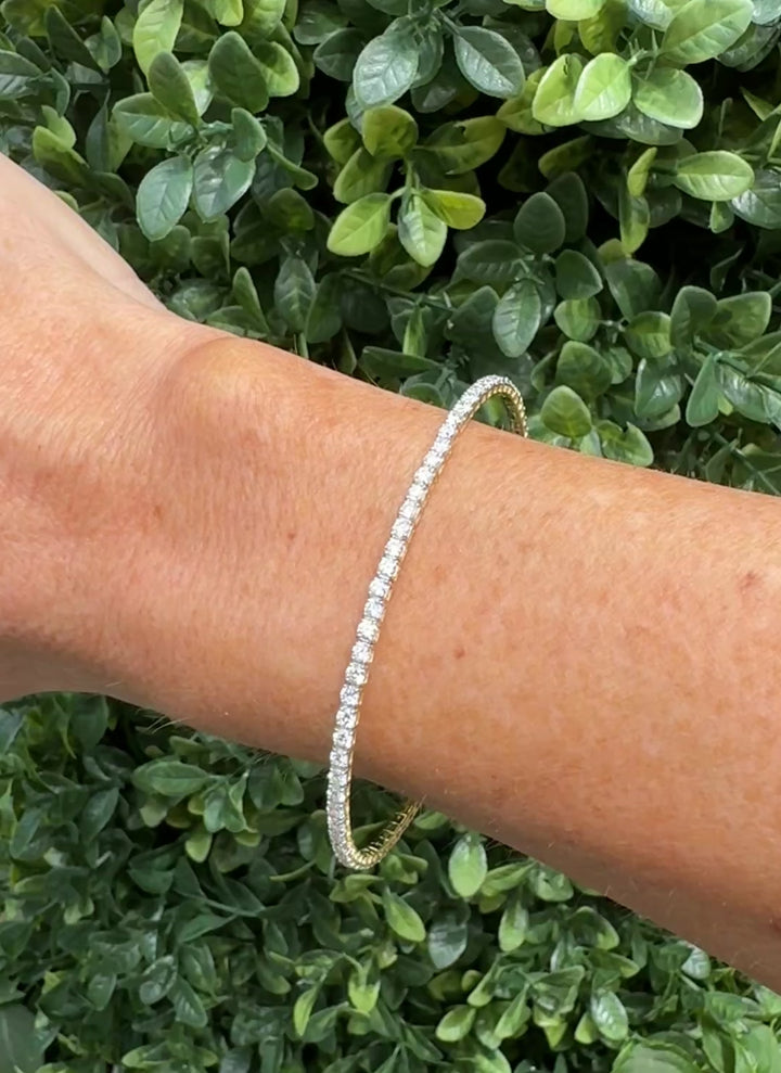 Flexible Lab Grown Diamond Tennis Bangle Bracelet