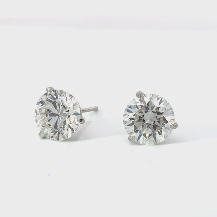 Certified 6.00 CTW Lab-Grown Diamond 18K White Gold Stud Earrings