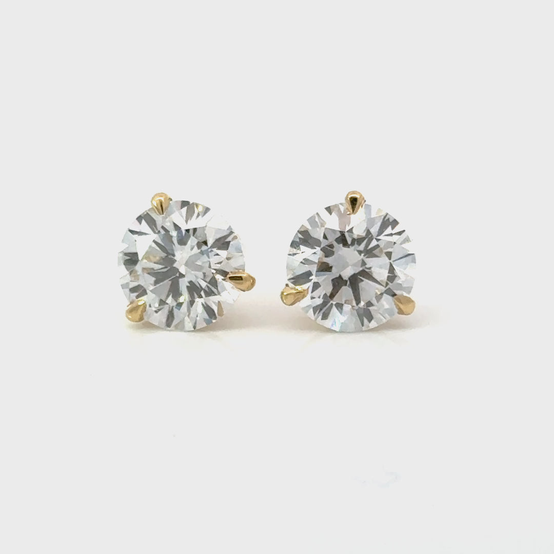 Certified 5.00 CTW Lab-Grown Diamond 18K Yellow Gold Stud Earrings