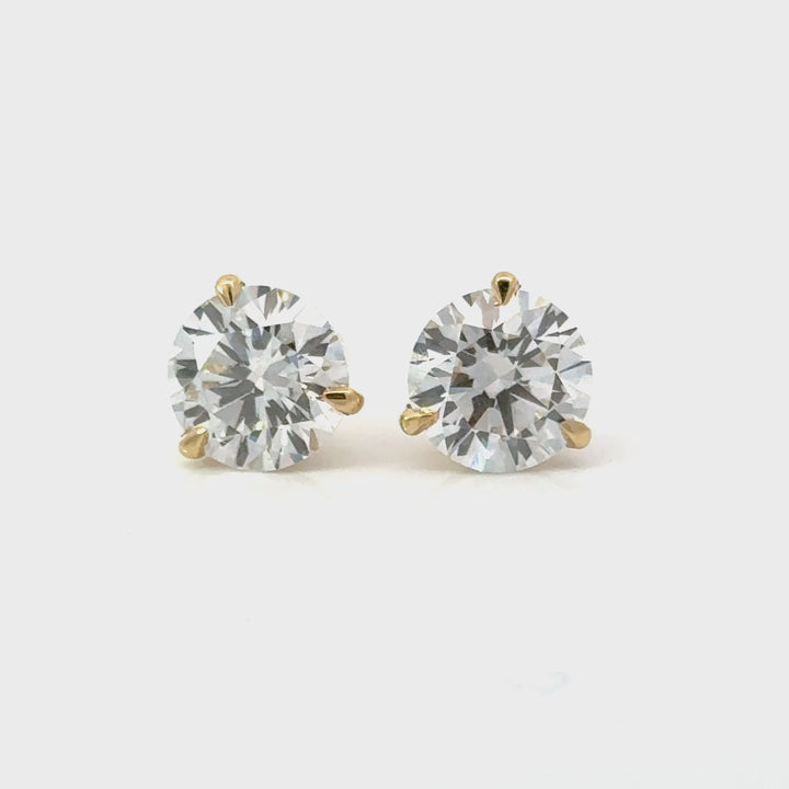 Certified 5.00 CTW Lab-Grown Diamond 18K Yellow Gold Stud Earrings