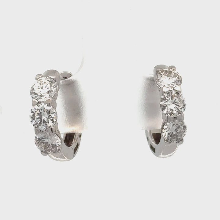 1.50 Carat Diamond Huggie Hoop Earrings | Solid 14K Gold | Lab-Grown Diamonds | E–F VS–SI (Copy)