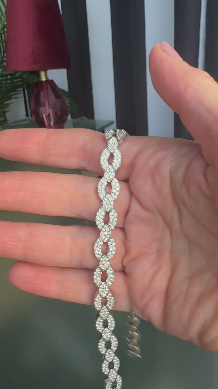 USA Designer ADJ 12.00cttw Diamond 18K White Gold Necklace