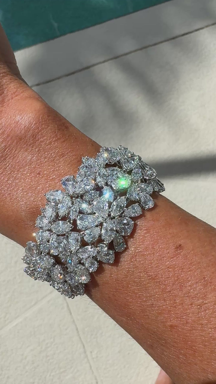 Vintage French Aristocrat 70cttw Diamond Platinum Bracelet