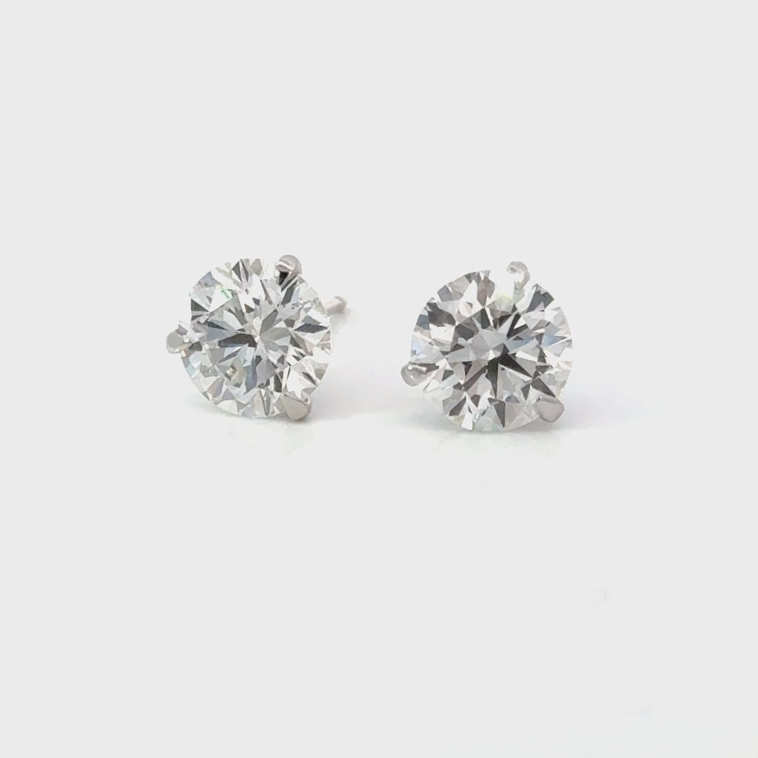 Certified 4.00 CTW Lab-Grown Diamond 18K White Gold Stud Earrings