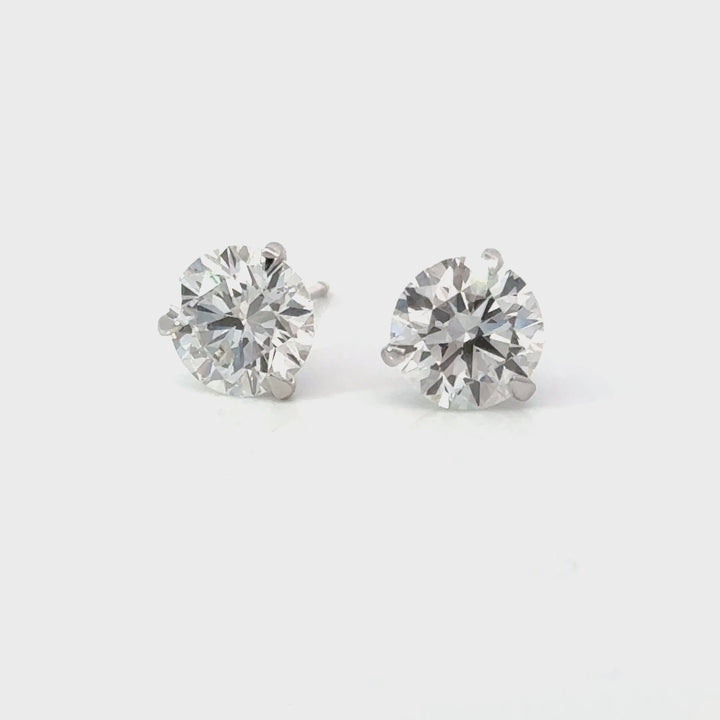 Certified 4.00 CTW Lab-Grown Diamond 18K White Gold Stud Earrings