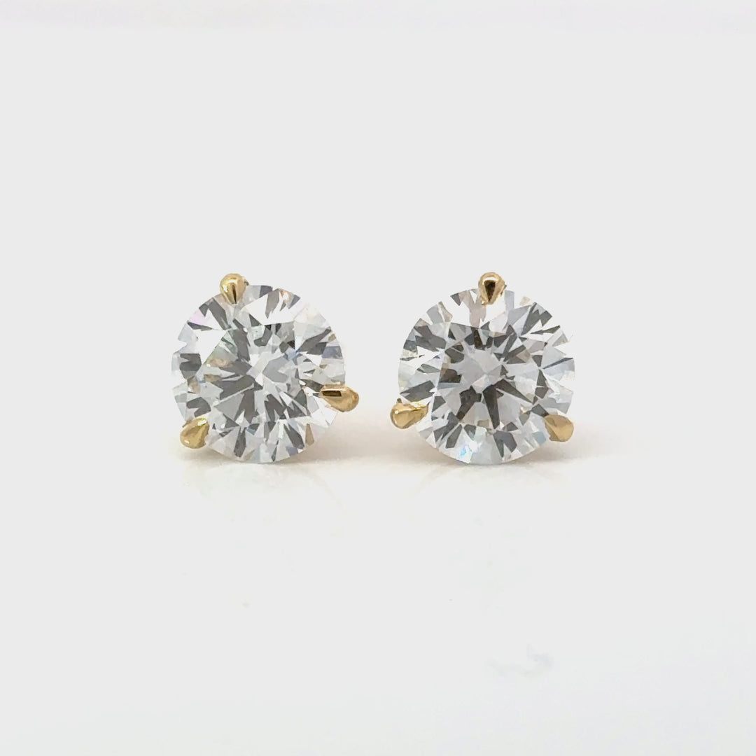 Certified 5.00 CTW Lab-Grown Diamond 18K Yellow Gold Stud Earrings
