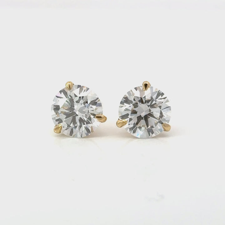 Certified 5.00 CTW Lab-Grown Diamond 18K Yellow Gold Stud Earrings
