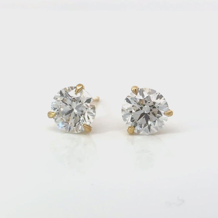 Certified 4.00 CTW Lab-Grown Diamond 18K Yellow Gold Stud Earrings