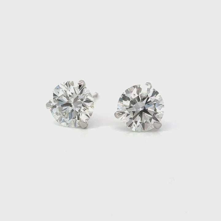 Certified 4.00 CTW Lab-Grown Diamond 18K White Gold Stud Earrings