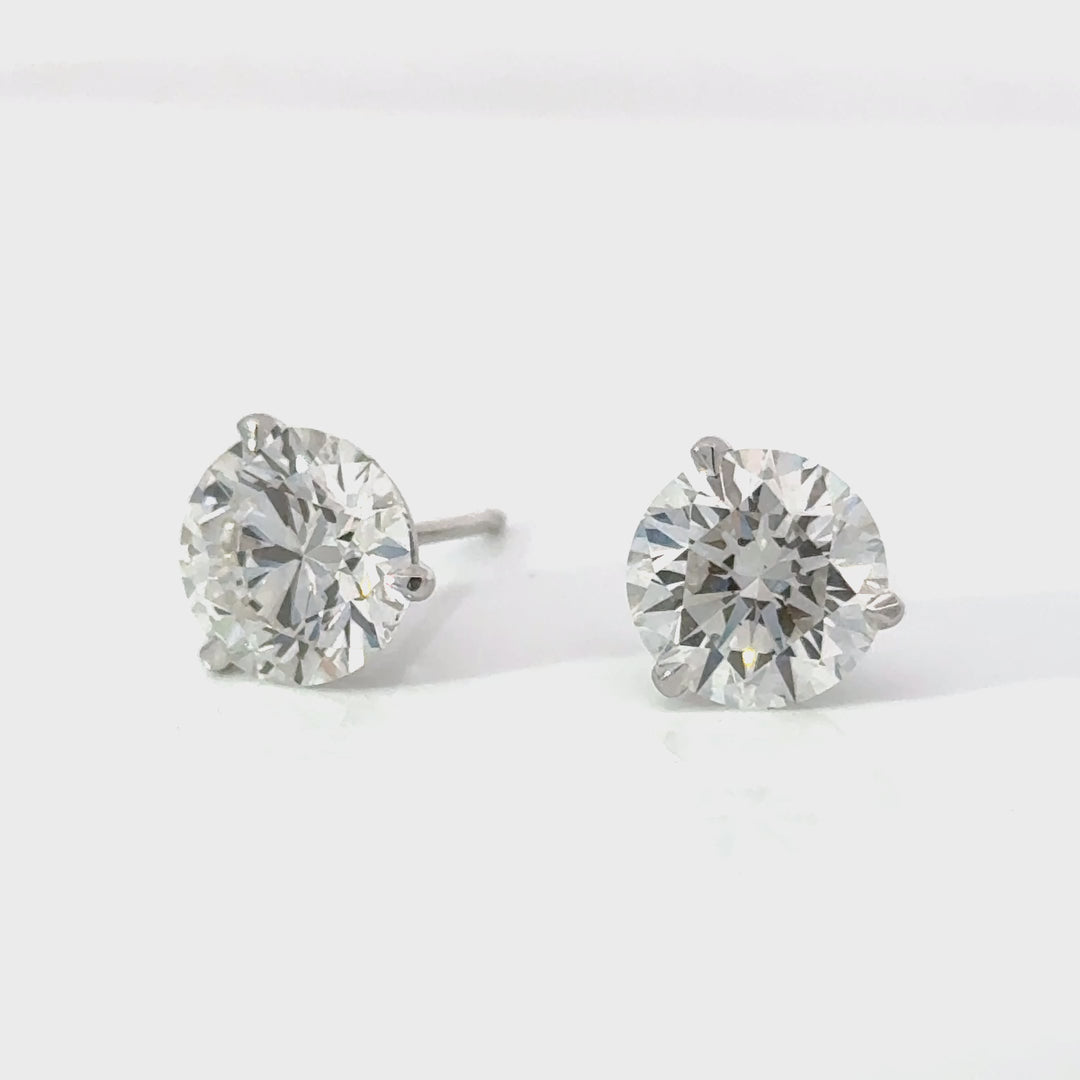 Certified 6.00 CTW Lab-Grown Diamond 18K White Gold Stud Earrings