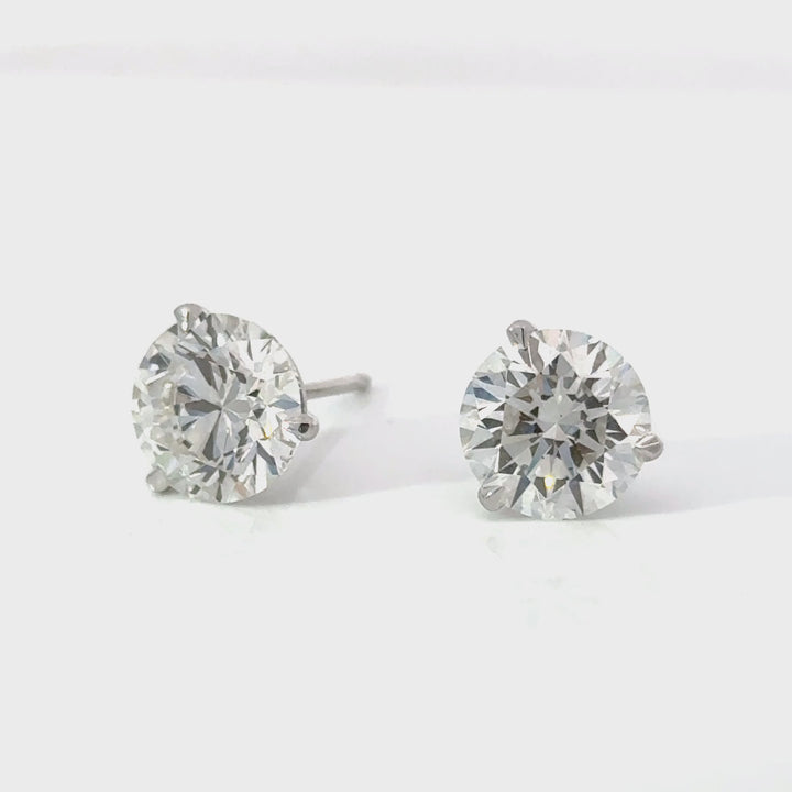Certified 6.00 CTW Lab-Grown Diamond 18K White Gold Stud Earrings
