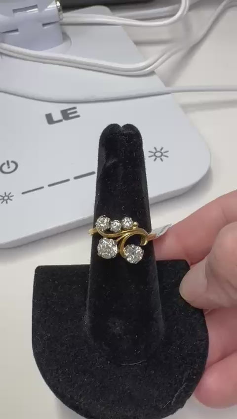 Jabel 1.25cttw Diamond 18K Yellow and White Gold Ring