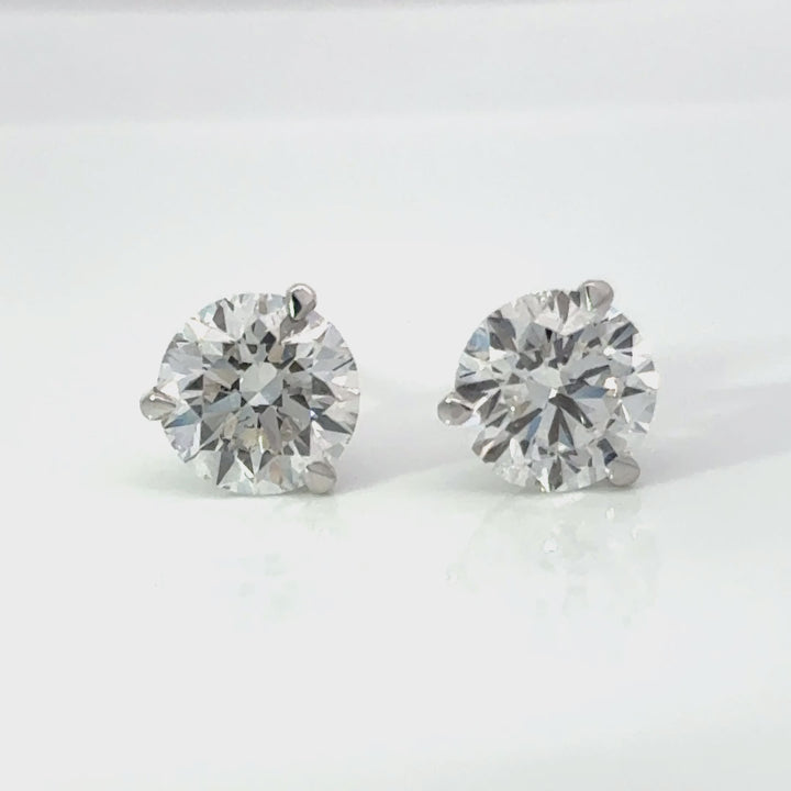 Certified 4 Carat 18K White Gold Lab Grown Diamond Stud Earrings