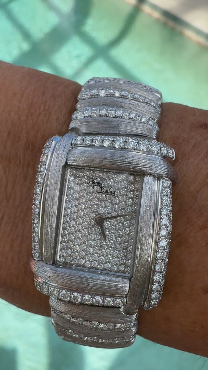 Vintage 1990's "Sabi" Henry Dunay 6.50cttw. Diamond Ladies Watch 18K White Gold
