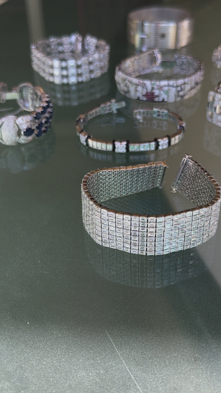 Picchiotti Diamond, Onyx and 18K White Gold Bracelet