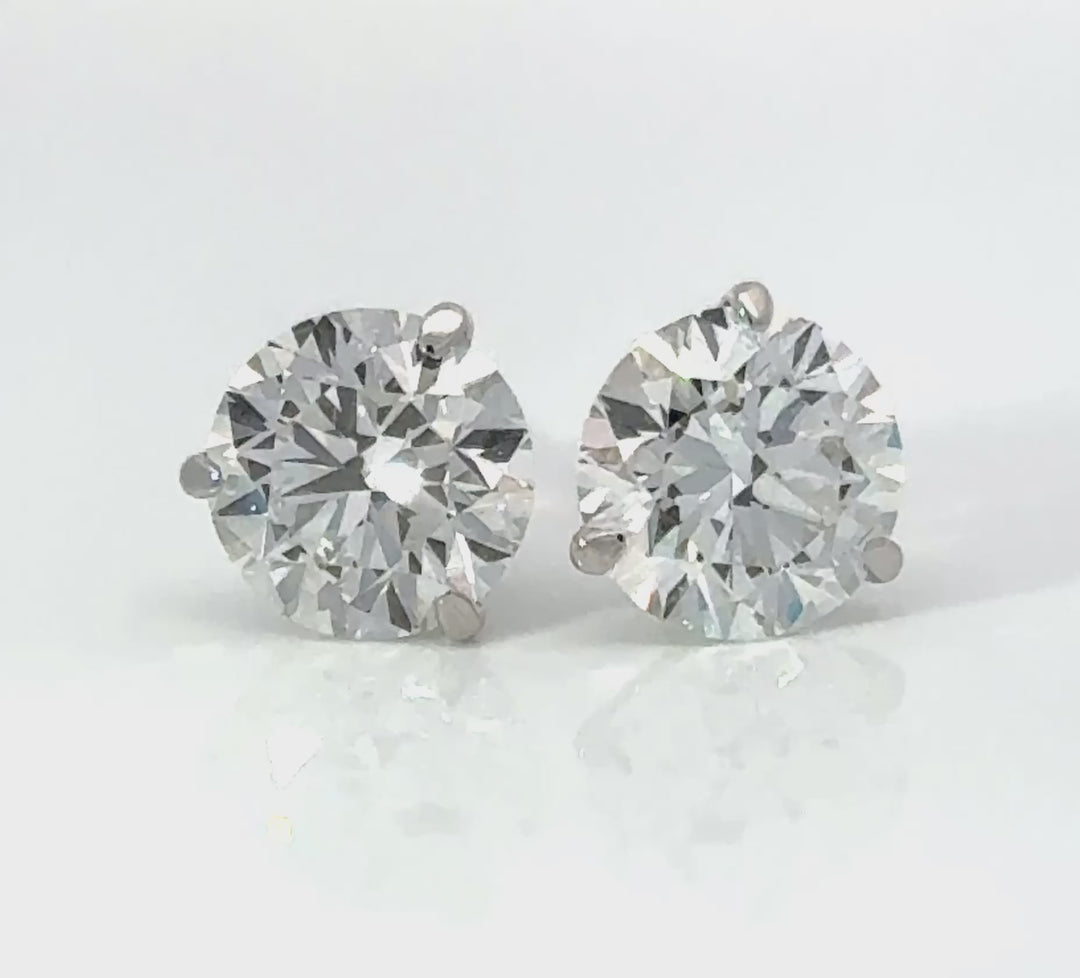 Certified 5 Carat 18K White Gold Lab Grown Diamond Stud Earrings