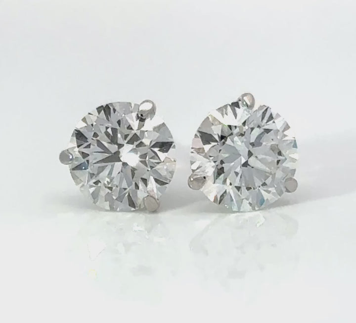 Certified 5 Carat 18K White Gold Lab Grown Diamond Stud Earrings