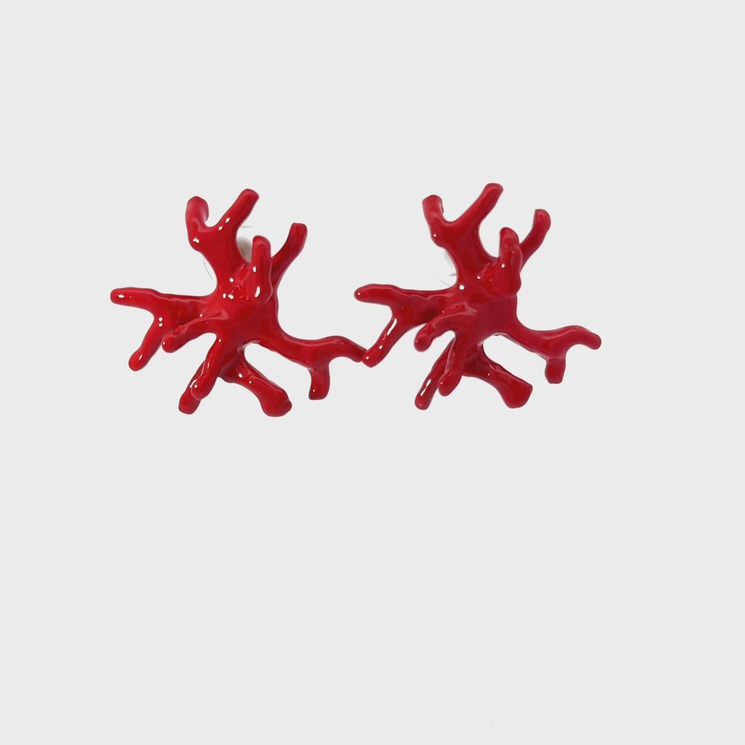 Annibale Baldini Italian Red Coral Earrings
