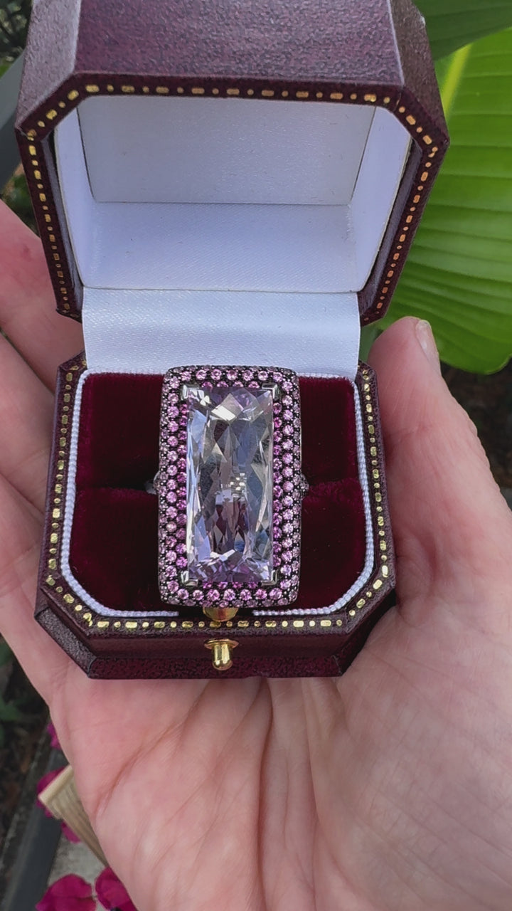 Anshindo-Paris 18.80 Carat Amethyst and Pink Sapphire Statement Ring