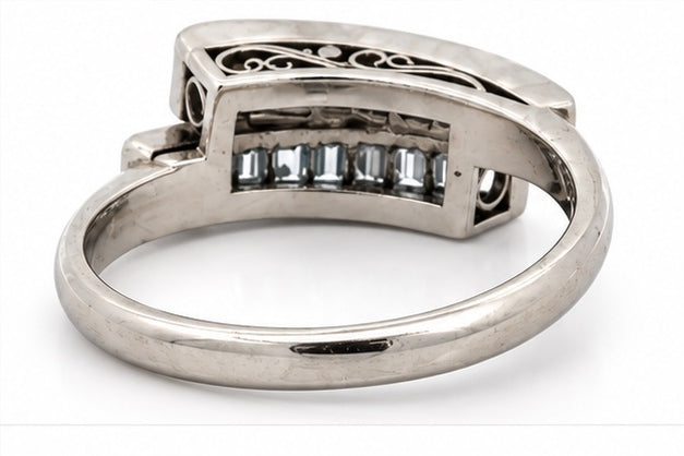 Estate 1.00cttw. Diamond Bypass Platinum Ring