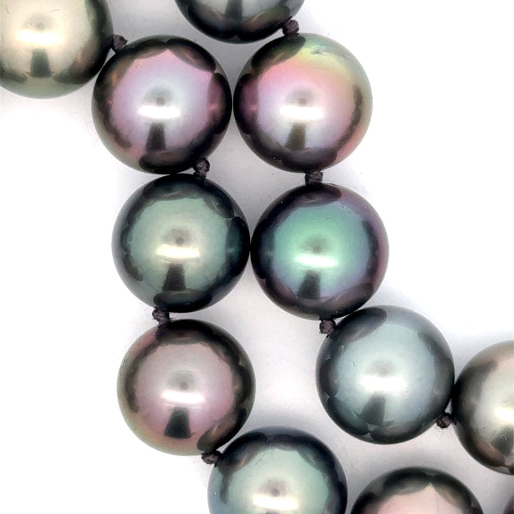 Fine Multi Color 10.50-12.30mm South Sea 18Kt White Gold Pearl Necklace