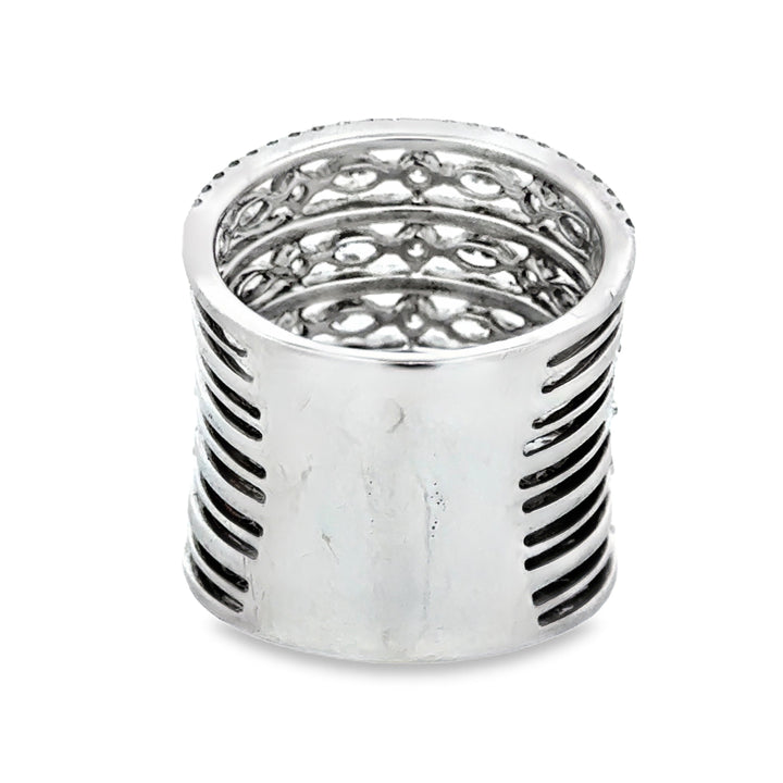 Multi Row Diamond 18K White Gold Ring