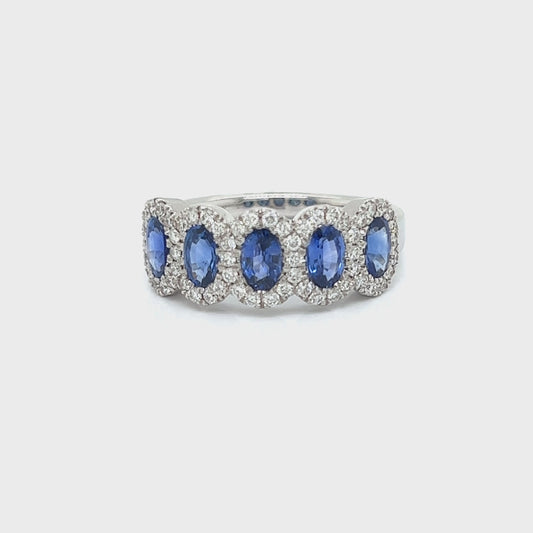 Diamond and Ceylon Sapphire Ring