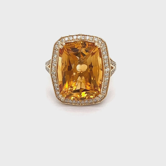 Citrine and Diamond Ring