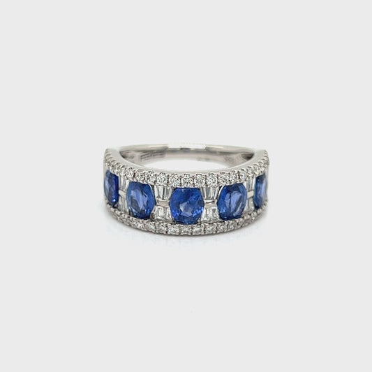 Diamond and Ceylon Sapphire Ring