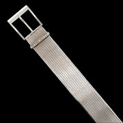 Vintage Italian Diamond and 18K White Gold Buckle Bracelet