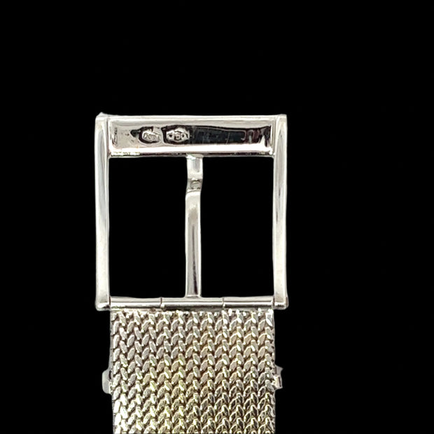 Vintage Italian Diamond and 18K White Gold Buckle Bracelet